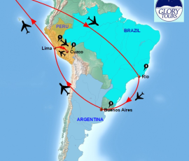 South America tour Map