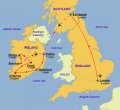 England, Scotland and Ireland - Map