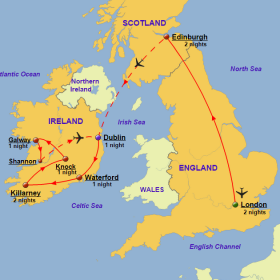 England, Scotland and Ireland - Map