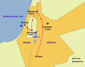 Holy Land and Jordan Map