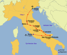 Italian Shrines Map