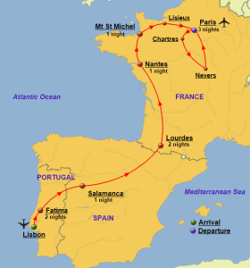 Portugal, Spain and France - Map