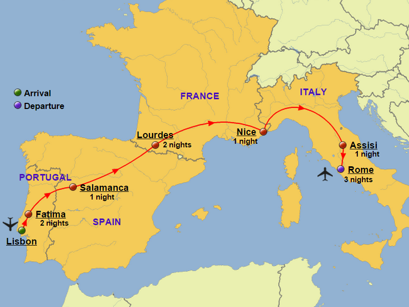 travel from portugal to italy