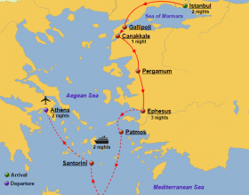 Turkey, Greece and Greek Islands Cruise - Map